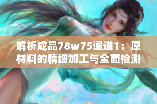 解析成品78w75通道1：原材料的精细加工与全面检测