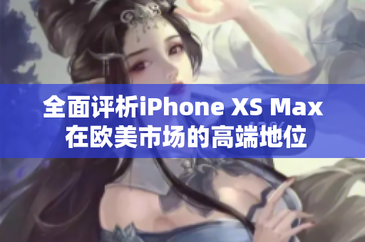 全面评析iPhone XS Max 在欧美市场的高端地位