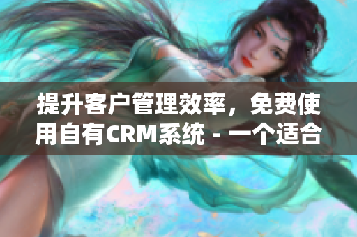 提升客户管理效率，免费使用自有CRM系统 - 一个适合中小企业的高效管理方案。