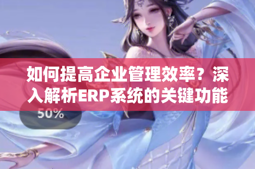 如何提高企业管理效率？深入解析ERP系统的关键功能