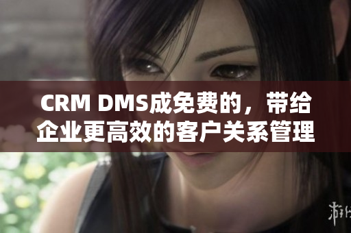 CRM DMS成免费的，带给企业更高效的客户关系管理解决方案