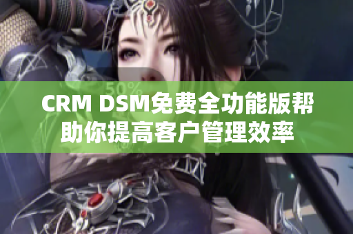 CRM DSM免费全功能版帮助你提高客户管理效率